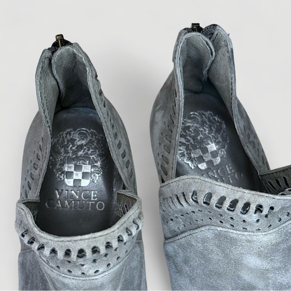 VINCE CAMUTO Fileana Split Shaft Suede Ankle Booties Gray Women’s Size 7.5 - Picture 3 of 6